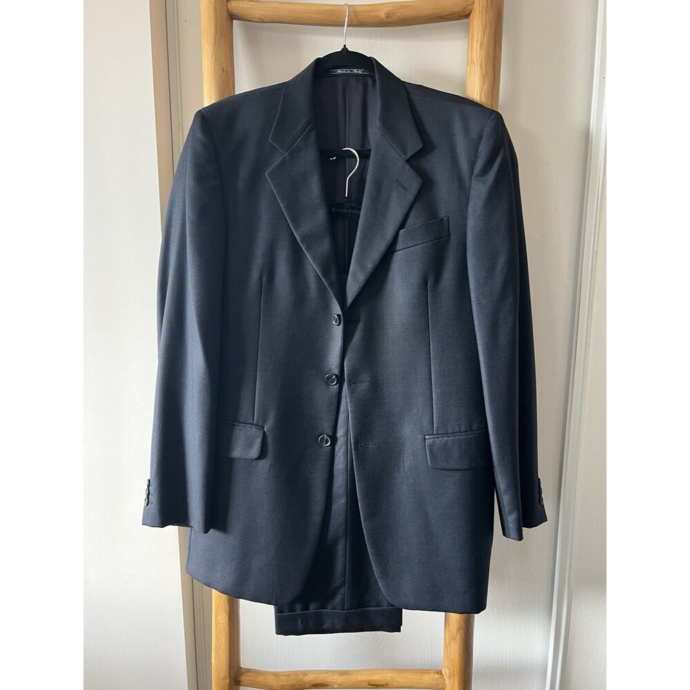 Fendi Men’s Black Wool 2-Piece Suit Size 50 3-Button Notch Lapel